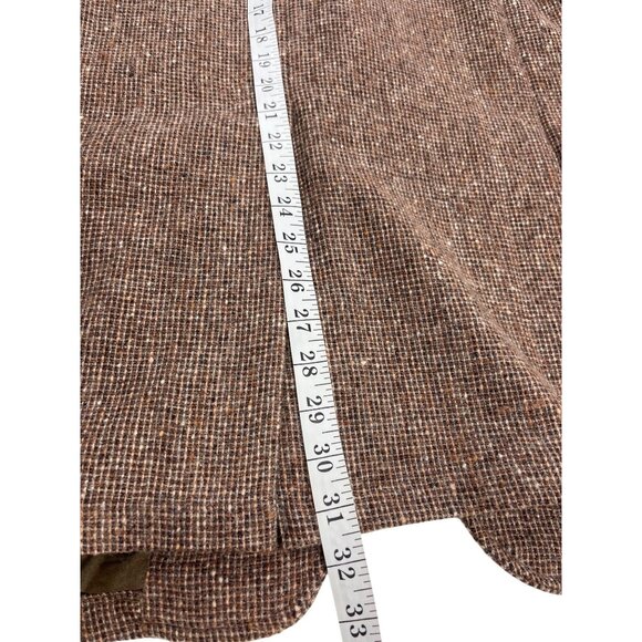 Vintage Mens Brown Wool Tweed Blazer Jacket 2-Button Classic Fit Retro Style 42R - Picture 7 of 7